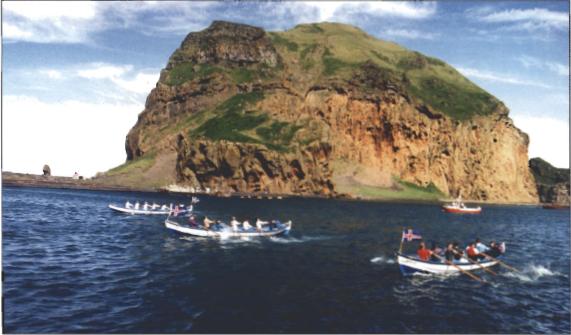 Mynd:Lundabyggðin í heimakletti er löngu orðin græ á sjómannadag.png