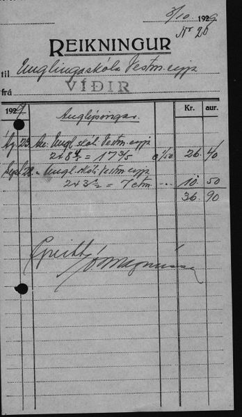 Mynd:Unglingaskólinn Reikningar 1929 - 1930 (28).jpg